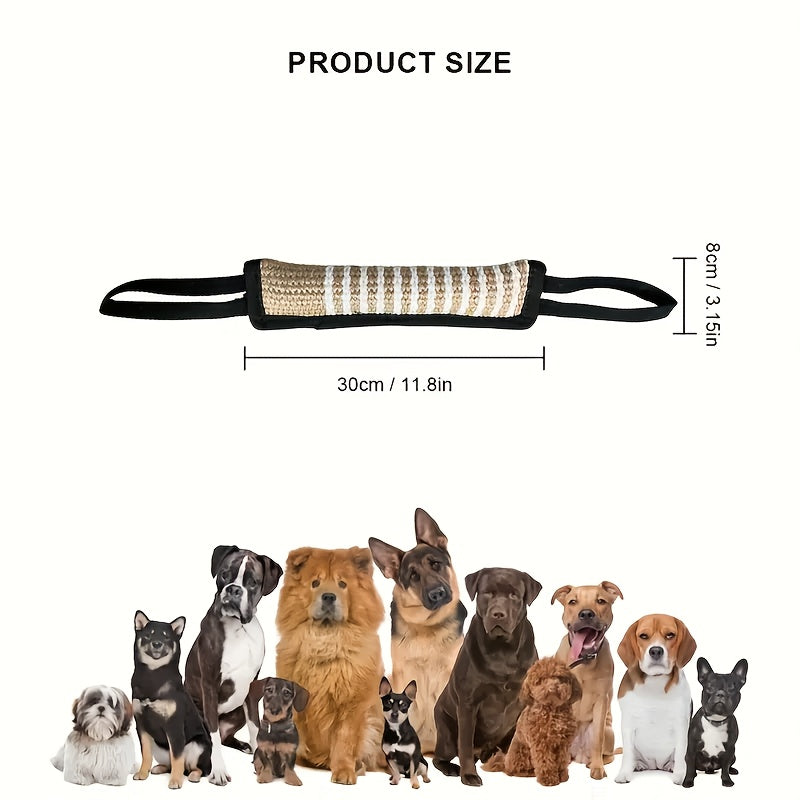 训犬粗麻咬棒刁咬衔取磨牙狗咬棒磨牙、玩耍、清洁牙齿 和宠物一起玩耍互动 适合各种狗狗玩耍