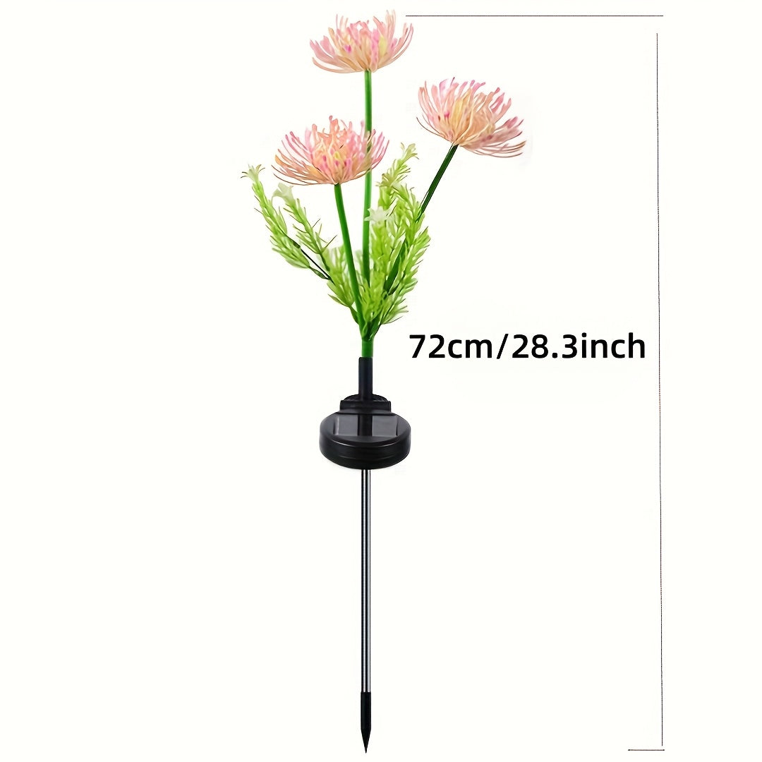 Solar Pink + Yellow Lycoris Radiata 4-Piece 12-Head Solar Flower Light, Outdoor Solar Garden Light, Suitable for Christmas Decoration, Flower Light with Glowing Stem, Can Be Used for Flower Pot, Courtyard, Path, Balcony and Garden Decoration