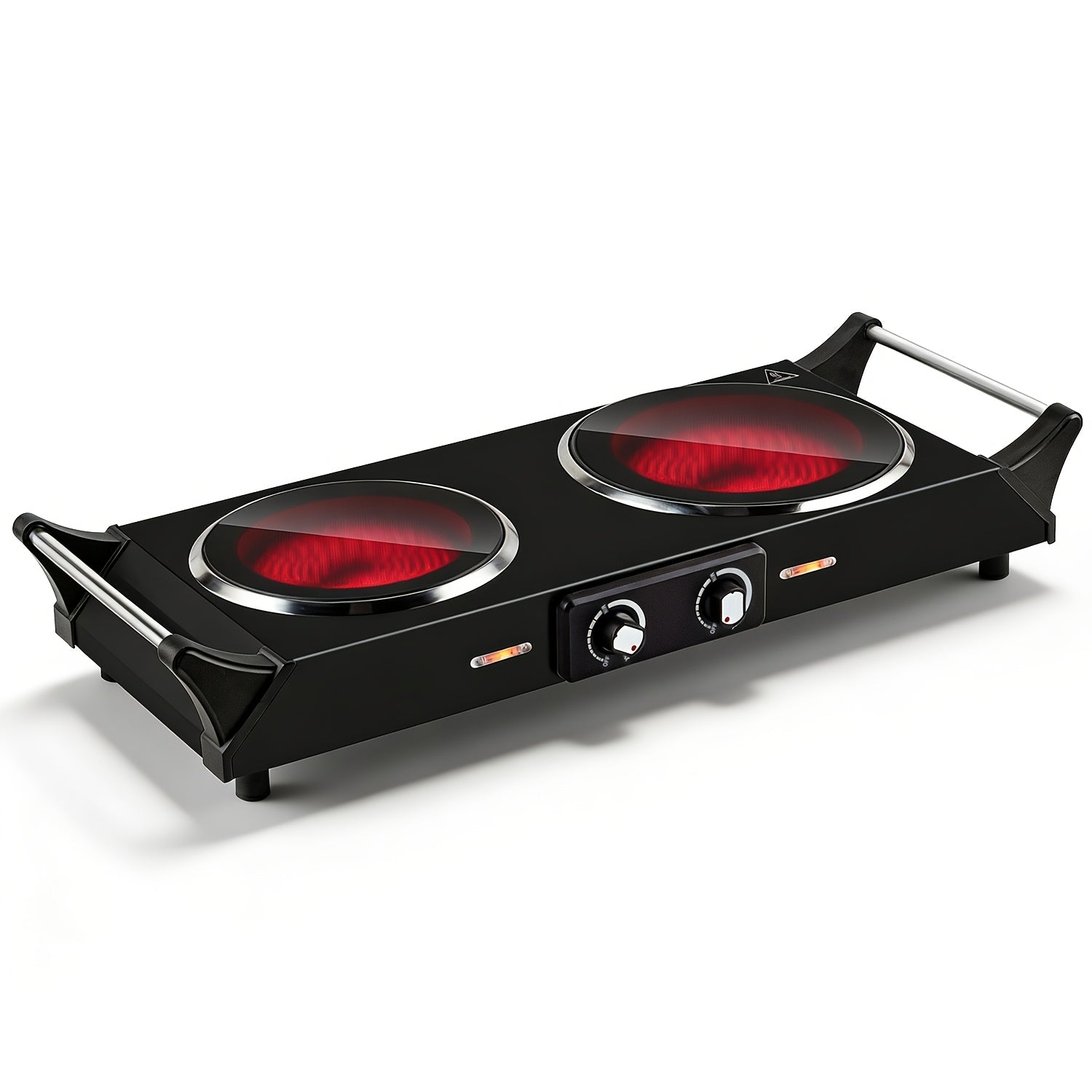 1800W Double Burner Electric Stove with Infrared Ceramic Cooktop, Dual Independent Controls & Cool-Touch Handles – A Portable Hot Plate for Home, Dorm, Camping & RV, Featuring Rapid Heating & Easy-Clean Surface