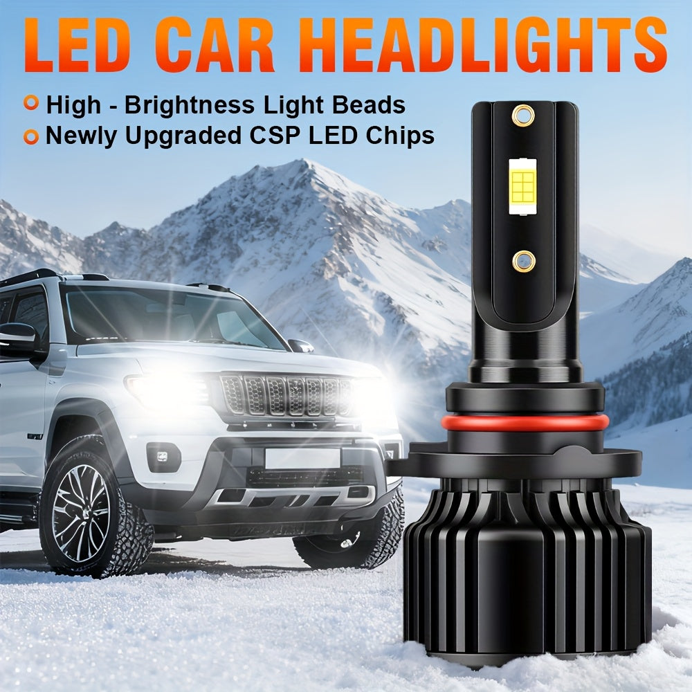 CROSSPASSION 55000 Lumens LED Headlights, Compatible with 9005 HB3 9006 HB4 H1 H4 H7 H11 H13 9007 High/Low Beam Bulbs, 3570 CSP Chip, 6000K White Light, Built-in Driver Plug-and-Play, 2-Pack
