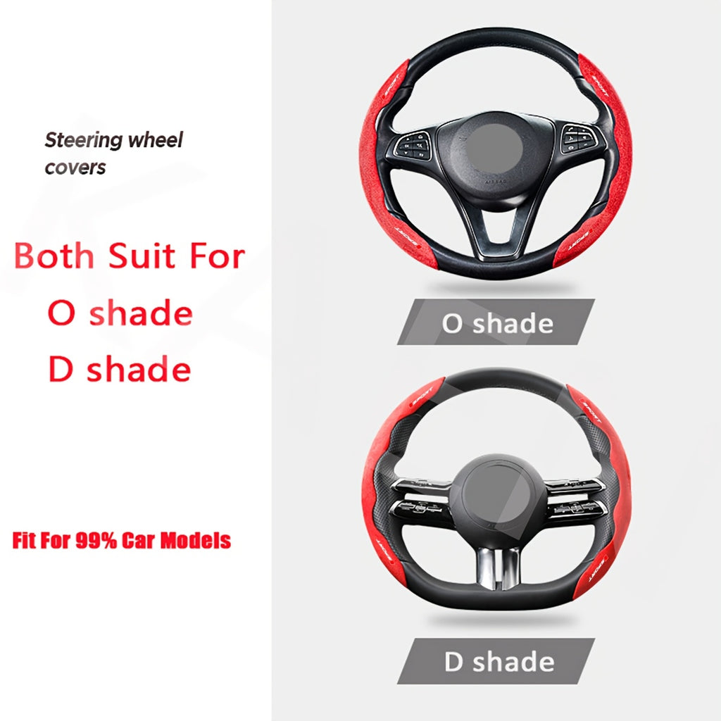 1 Pair Standard Size Segmented Car Steering Wheel Cover – Anti-Slip, Safe, Soft, Breathable, Durable, Comfortable Grip, Fits Mitsubishi, Jeep, MG, Toyota, Honda, Mazda