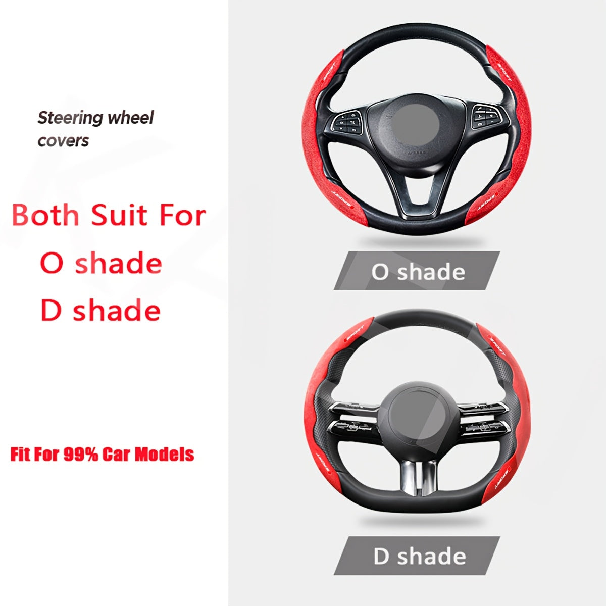 1 Pair Standard Size Segmented Car Steering Wheel Cover – Anti-Slip, Safe, Soft, Breathable, Durable, Comfortable Grip, Fits Mitsubishi, Jeep, MG, Toyota, Honda, Mazda