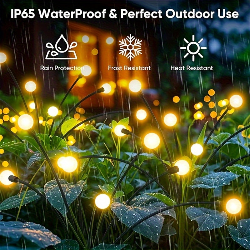 8 LED, 2-Piece Solar Garden Light, Solar Spinning Light, Wind Spinning, Solar Lawn Light, LED Wind-Powered Firefly Ball Spike Light, Garden Decoration Holiday Light