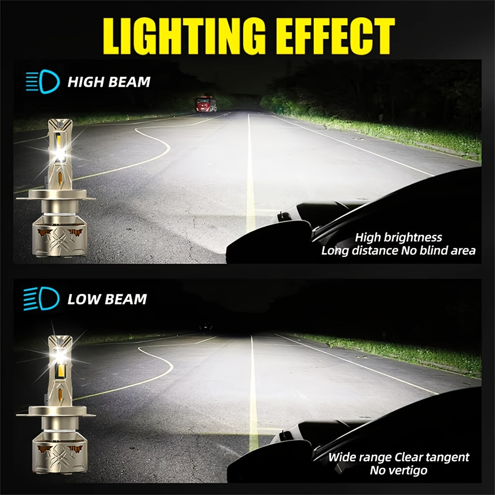 2-Pack H11 Car LED Headlights, Super Bright LED Front Lights, 59,500 Lumens, 300W, 6500K White Light, Compatible with H1, H4, 9003, HB2, H7, H18, H8, H9, H11, H16, 9005, HB3, 9006, HB4, 9012, HIR2, No Battery Needed, Plug-and-Play, CANBUS Error-Free
