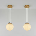Iron modern globe pendant light, with E27 screw base milky white acrylic lampshade, creative pendant light, adjustable hanging lighting fixture, suitable for living room, bedroom, kitchen, dining room, hallway.