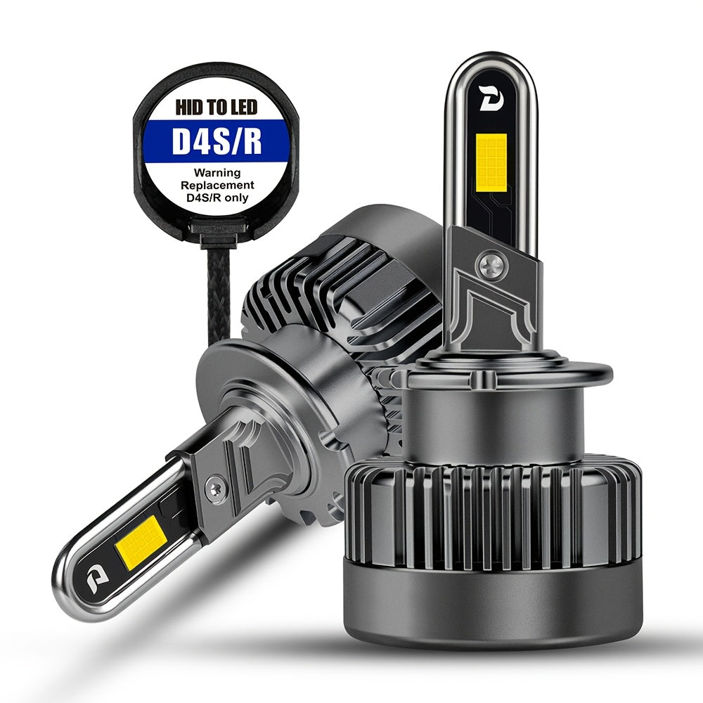 2-Pack LED Car Bulbs D1S D2S D3S D4S D8S | 270W 60000Lm Canbus Error-Free High Power Super Bright Headlight Bulbs Plug-and-Play Fast Heat Dissipation Long Life, Aluminum, 6000 Kelvin, No Battery