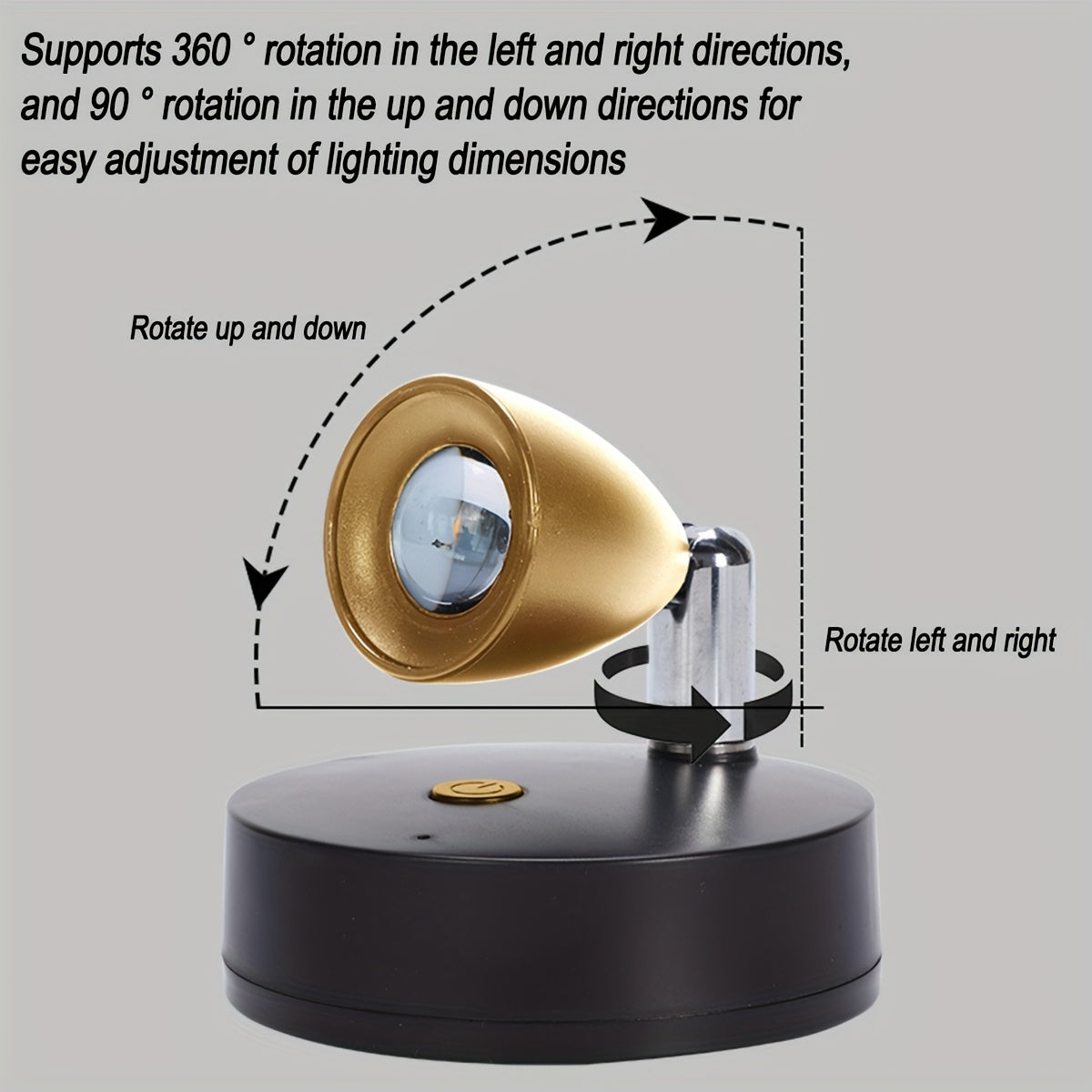 Remote Control Ambient Spotlight, Adjustable Multi-Color Night Light, Creative Lens 360° Rotatable Wall Lamp, 3 AA Battery Powered, Dimmable Stick-On Decorative Spotlight for Indoor Decoration