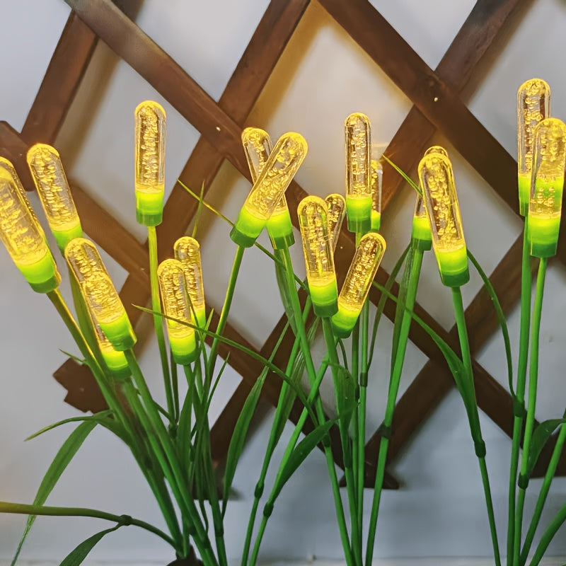 1 Pack Solar Reed Light LED, Energy Saving Outdoor Garden Lighting, Semi-Flush Mount Acrylic Bubble Light with Light Sensor, Dual Lighting Modes, No Remote Control, Installation Hardware Included