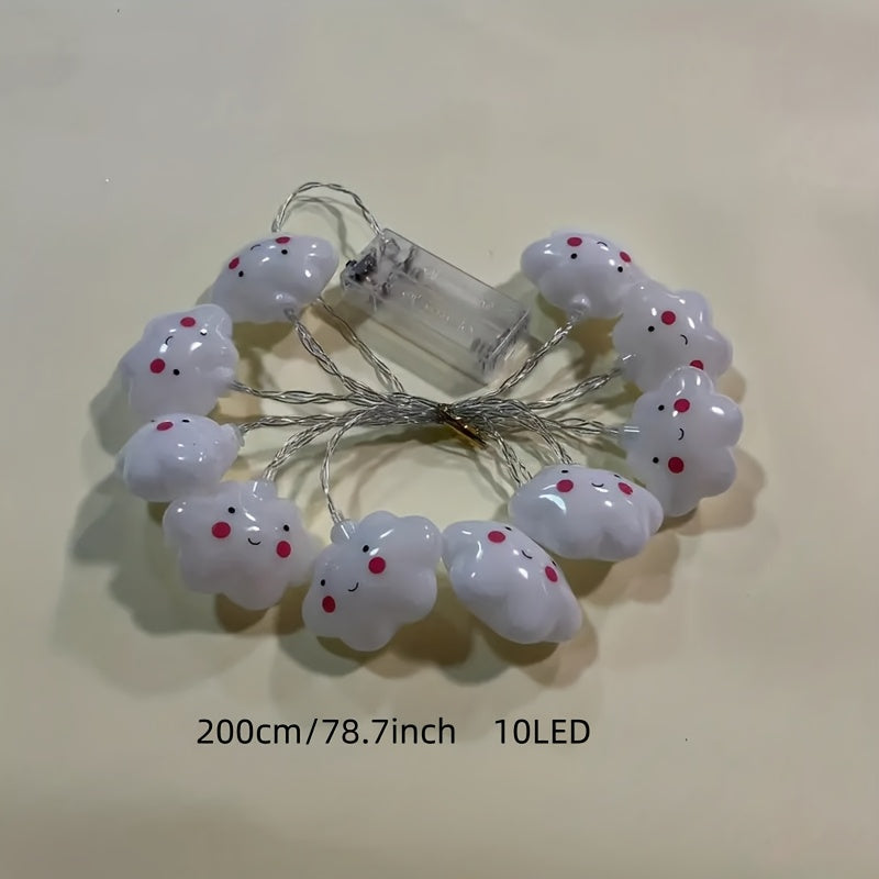 一串迷人的10顆LED燈，星雲造型，長度78.74英吋，非常適合居家臥室裝飾，節慶派對也適用，不含電池