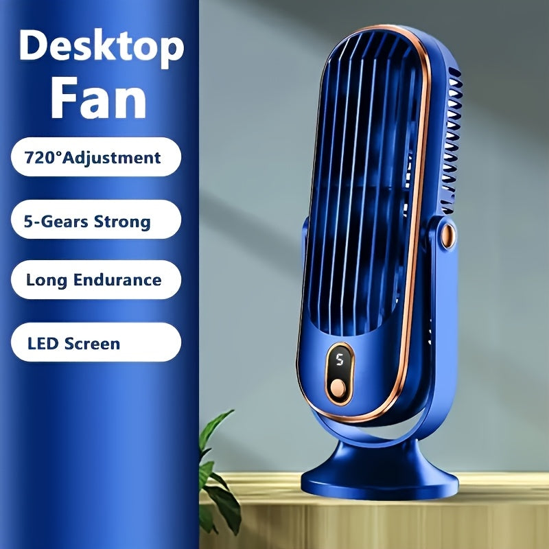 Portable Air Conditioner & Cooling Fan - Dual Motor, 5 Speeds, 720° Surround Cooling Fan | Ultra-Quiet USB Desktop Fan, Ideal for Home, Office, Bedroom, Travel, Camping, RV & Outdoor | Perfect Valentine’s Day & Christmas Gift for Family