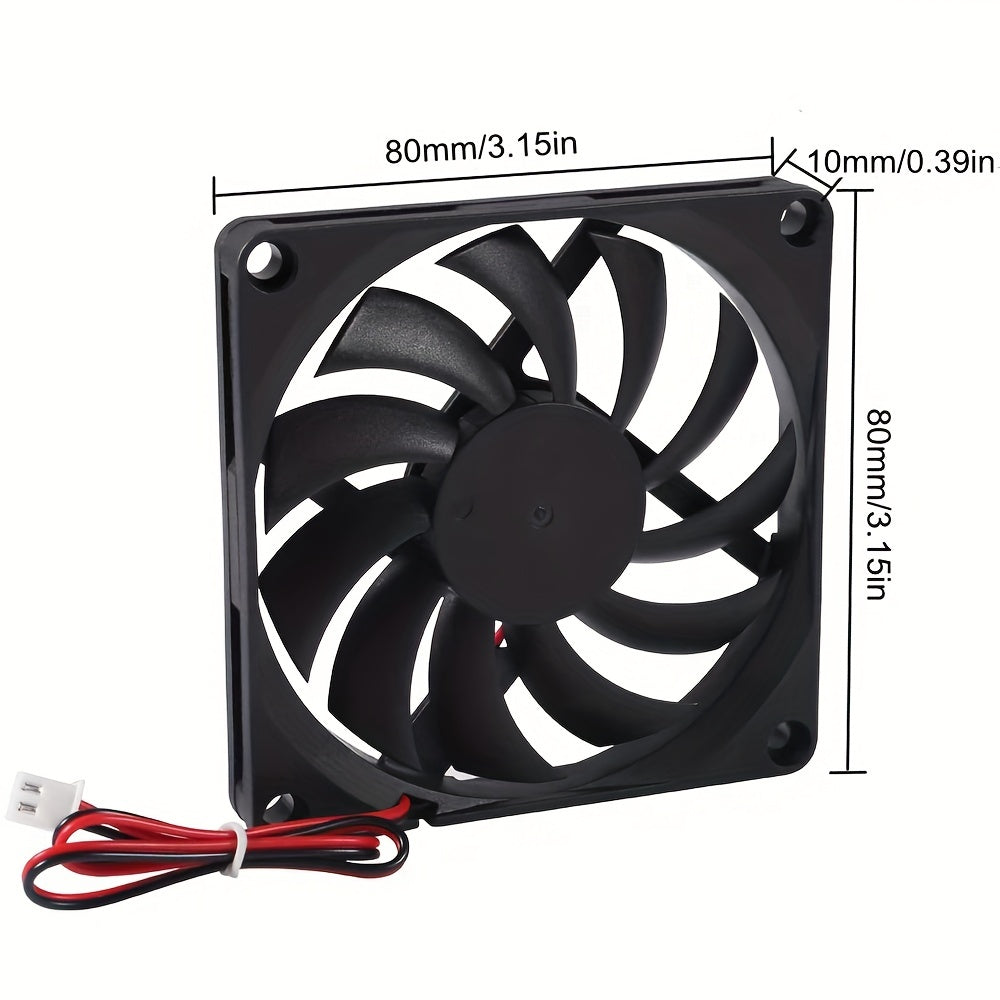 80mm Black Cooling Fan DC 5V 12V 24V 80mm×80mm×10mm 8010 DC Cooling Fan