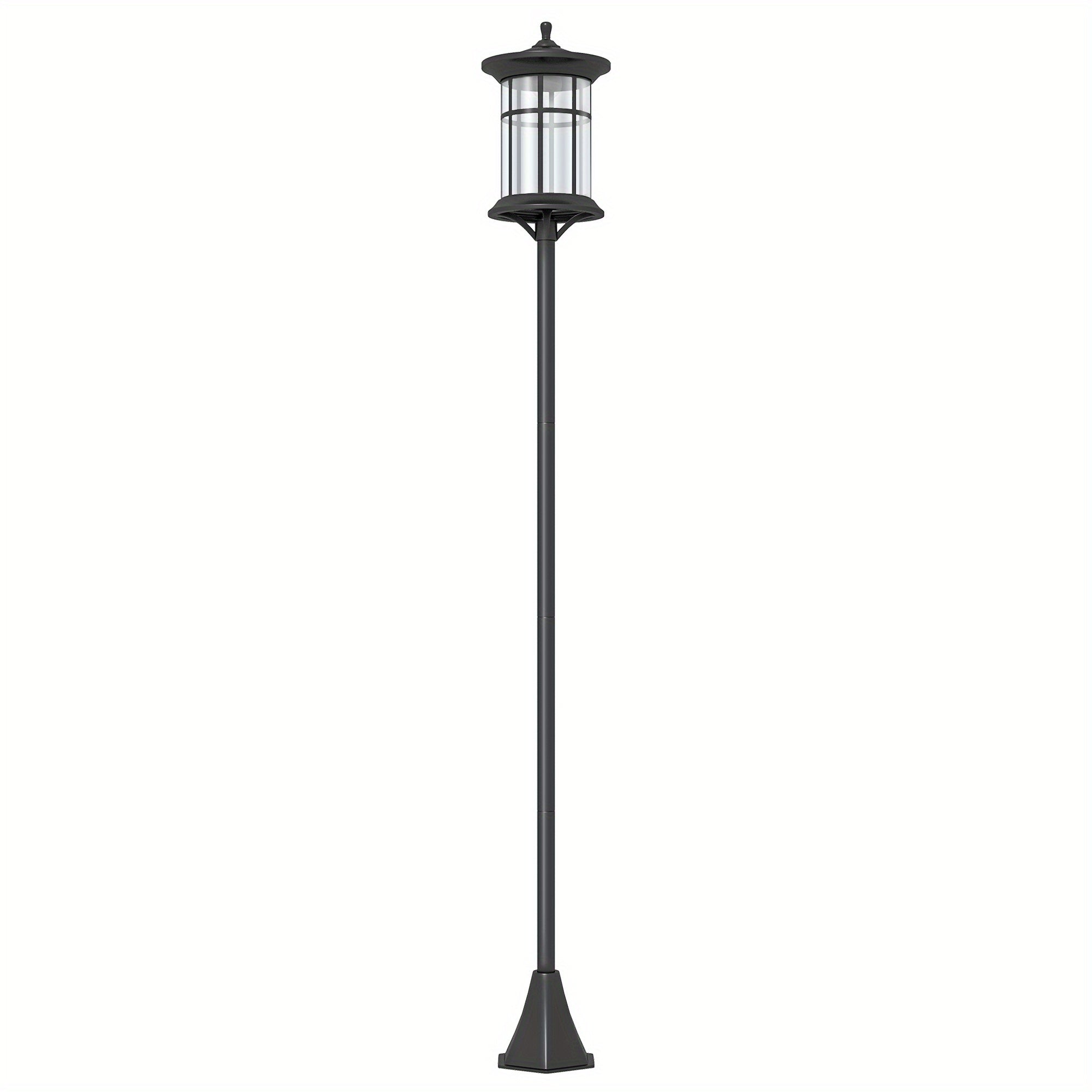 Outsunny Solar Lamp Post Light, 72" LED Outdoor Street Light, IP44 Protection Rating, Perfect for Courtyard, Garden, Backyard, Pathway, Cool White Light