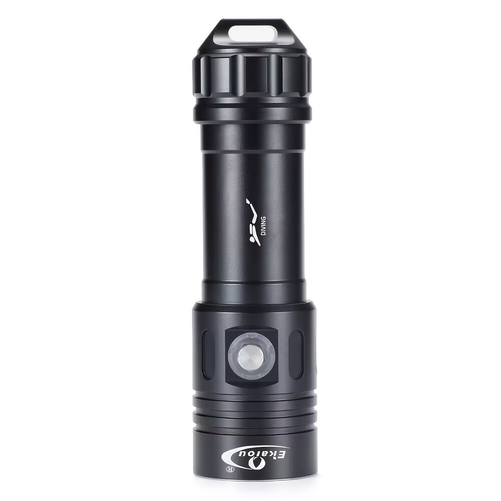 Ekaiou Diving Light, 2000 Lumens, Super Bright Diving Flashlight, Waterproof, for 100m Underwater Diving, Fish Light