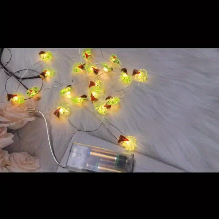 Luminarias室内装饰椰子树音符造型LED铜线灯房间花园庭院氛围感DIY节日装饰灯串