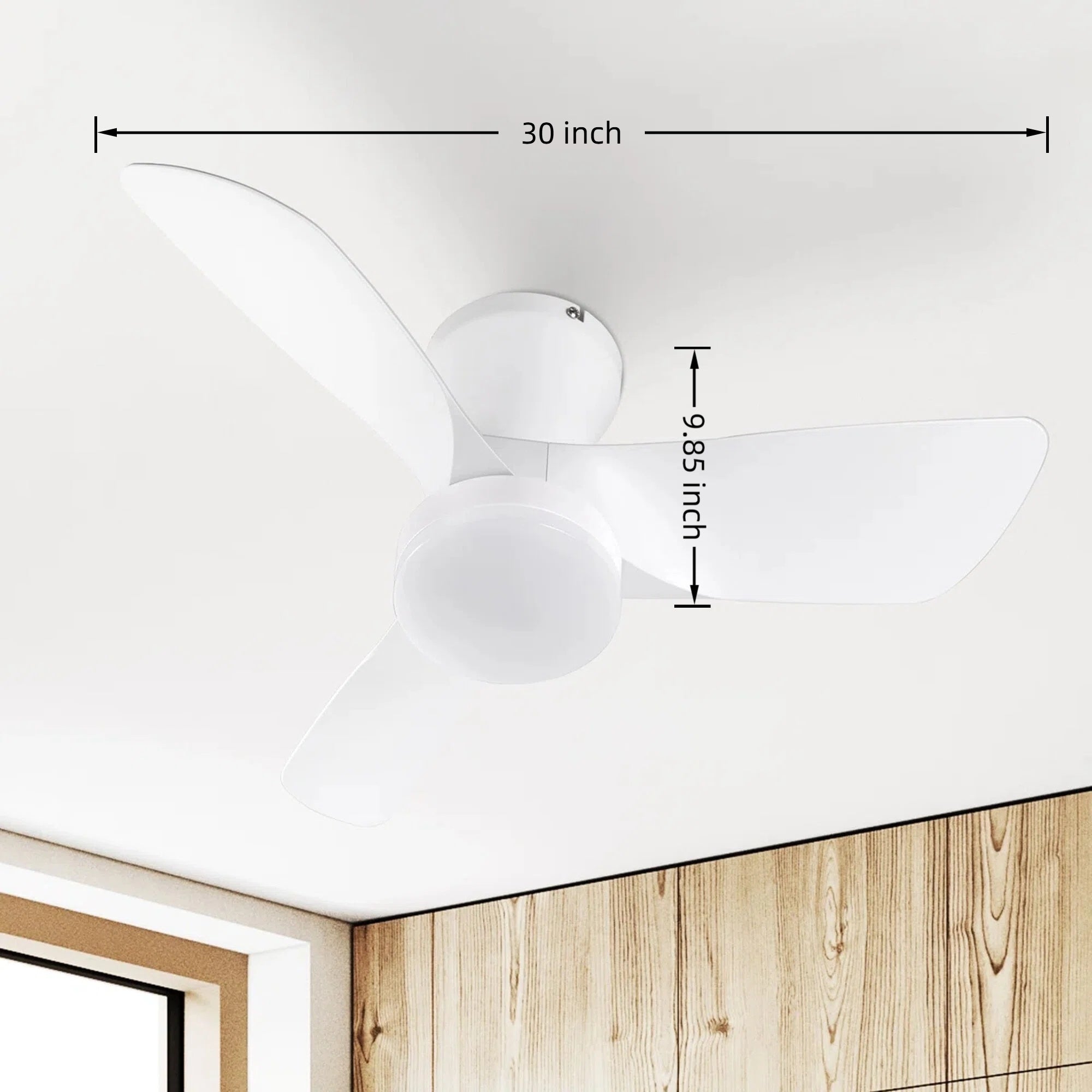 22 & 24 Inch Recessed Indoor Air Circulator Fan with Integrated Ambient Light – Multi-Speed Reversible Ventilation System with Remote Control, Suitable for Compact Spaces and Bedrooms