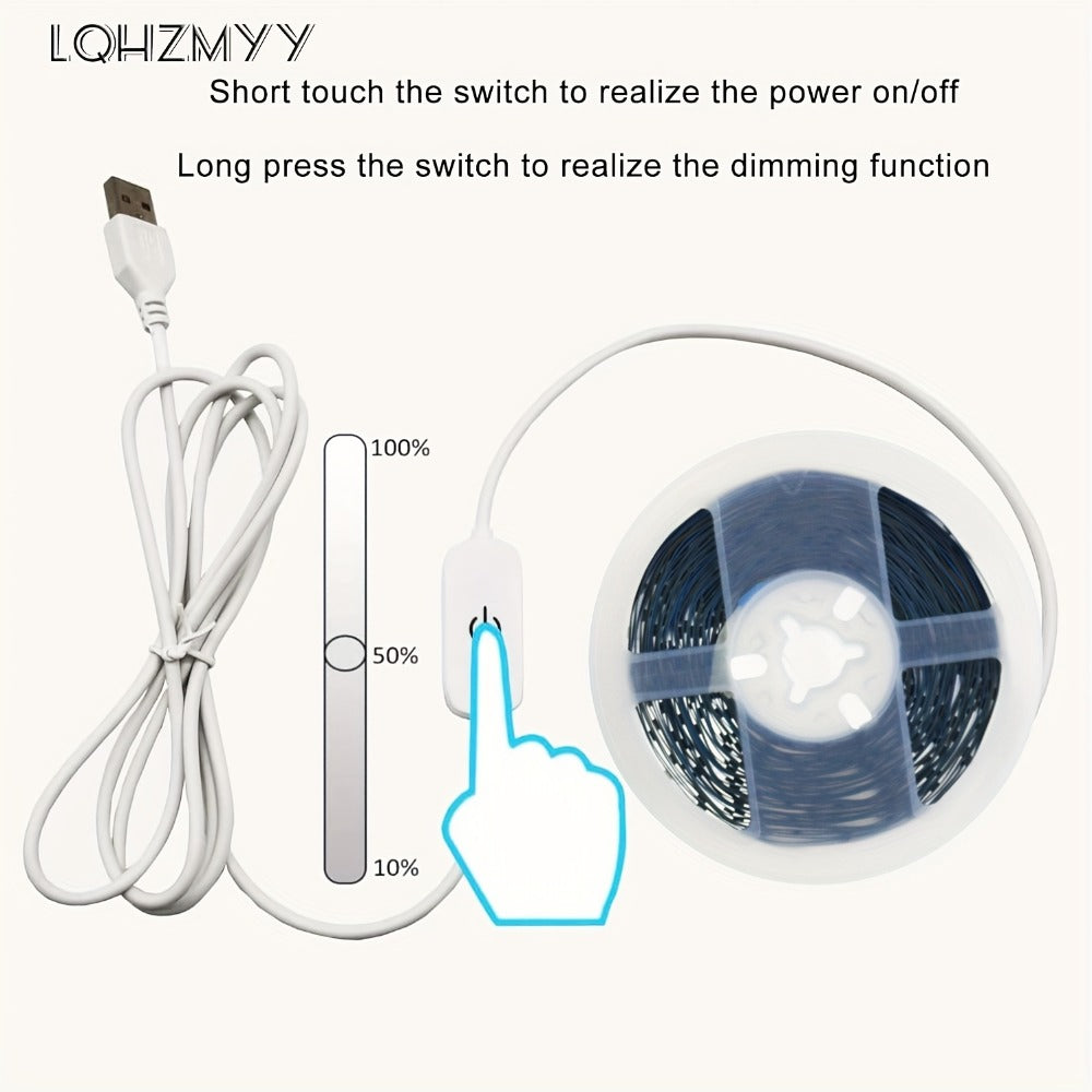 LQHZMYY LED灯条，触摸开关，易于安装，USB接口，装饰LED灯 | 时尚LED灯条 | 可灵活装饰灯带 | 卧室装饰灯，适用感恩节复活节情人节圣诞节等