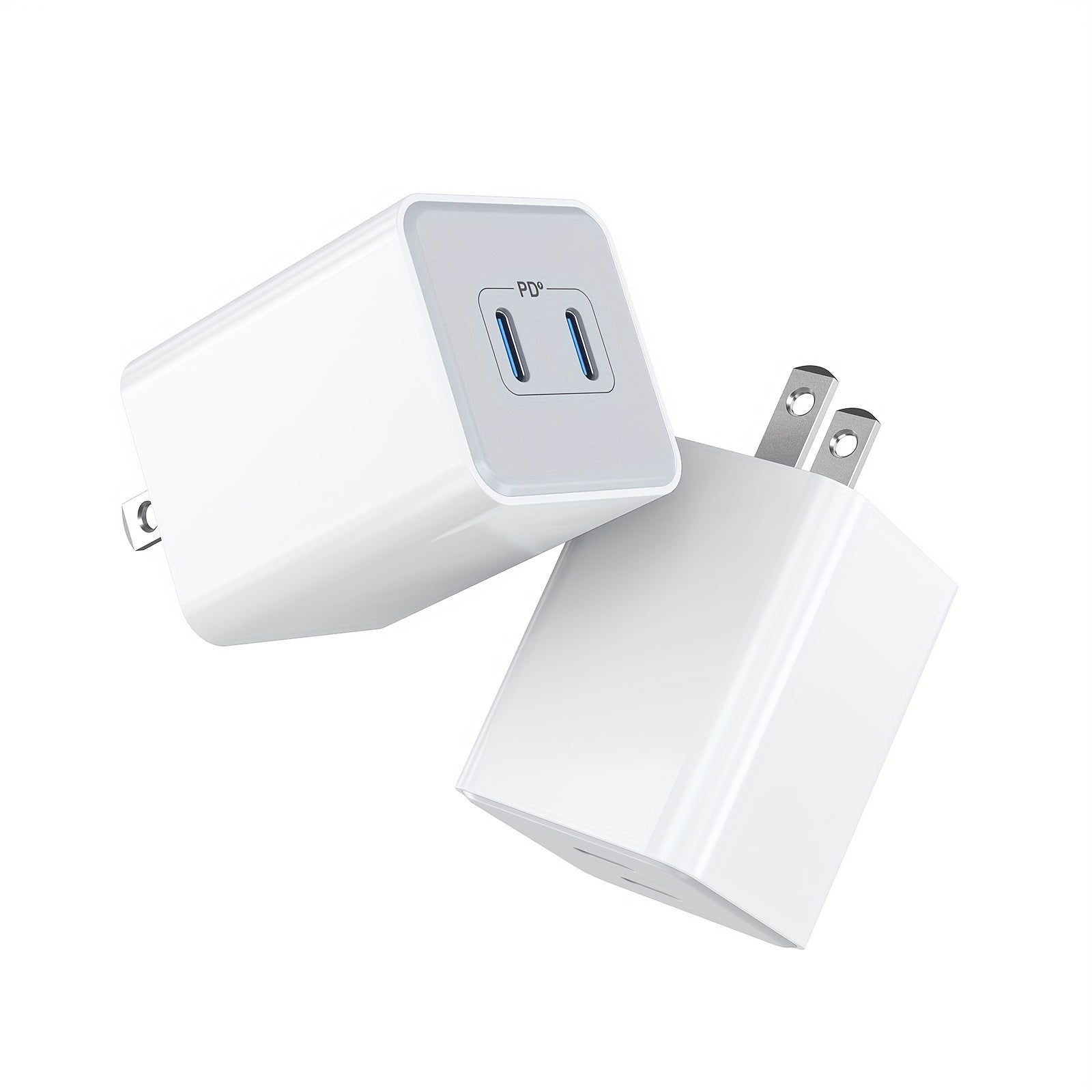 2 Pack USB C Charger, 40W PD Type C Fast Charger Block Plug Adapter Dual Port PD3.0 USBC Charging Brick Cube For IPhone, IPad, Samsung Galaxy, Google Pixel, Motorola, Huawei
