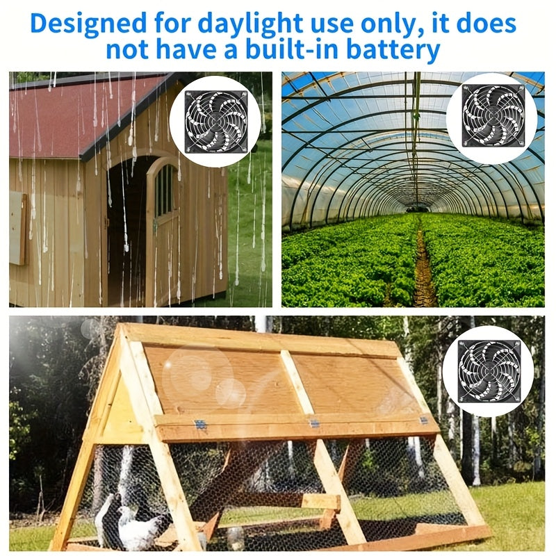 WEIHAOXI 35W Solar Fan with Solar Panel, Camping Fan for Outdoor Use, Portable Battery-Powered Power Bank, Ideal for Greenhouses, Pet Houses, Picnics, Barbecues, Fishing, and Travel.