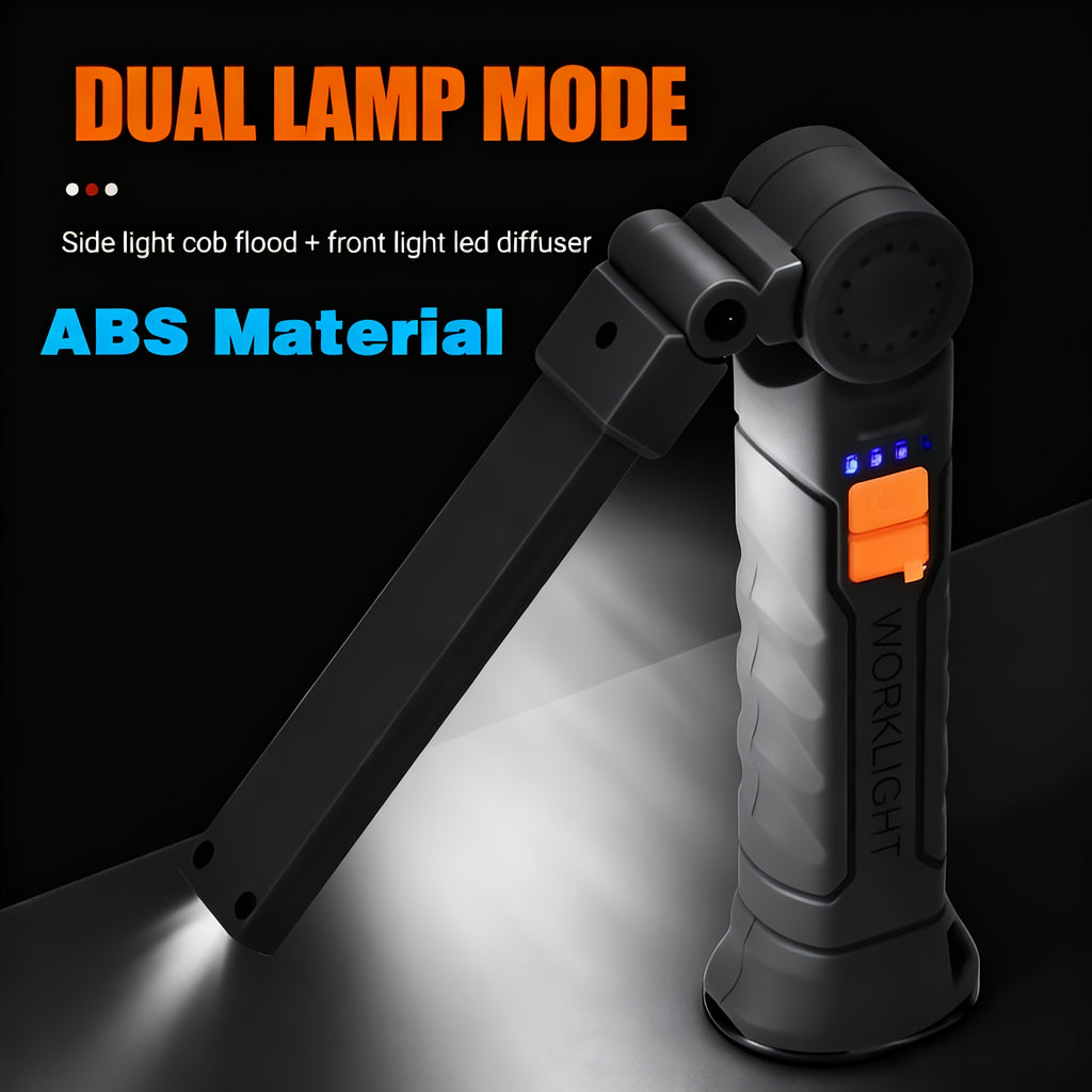1/2Pcs Magnetic Base LED Work Light, Type-C Rechargeable, 4 Lighting Modes 360° Rotatable High Bright Flashlight, Multipurpose for Repair Outdoor Christmas Gift Men Gift