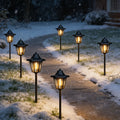 3/7/19-Piece Black Minimalist Theme IP65 Pathway Fence Light, Solar Advanced Hexagonal Fence Light Solar Outdoor Lawn Light, Suitable for Garden Post, Courtyard, Backyard Decoration, Valentine's Day Easter Gift