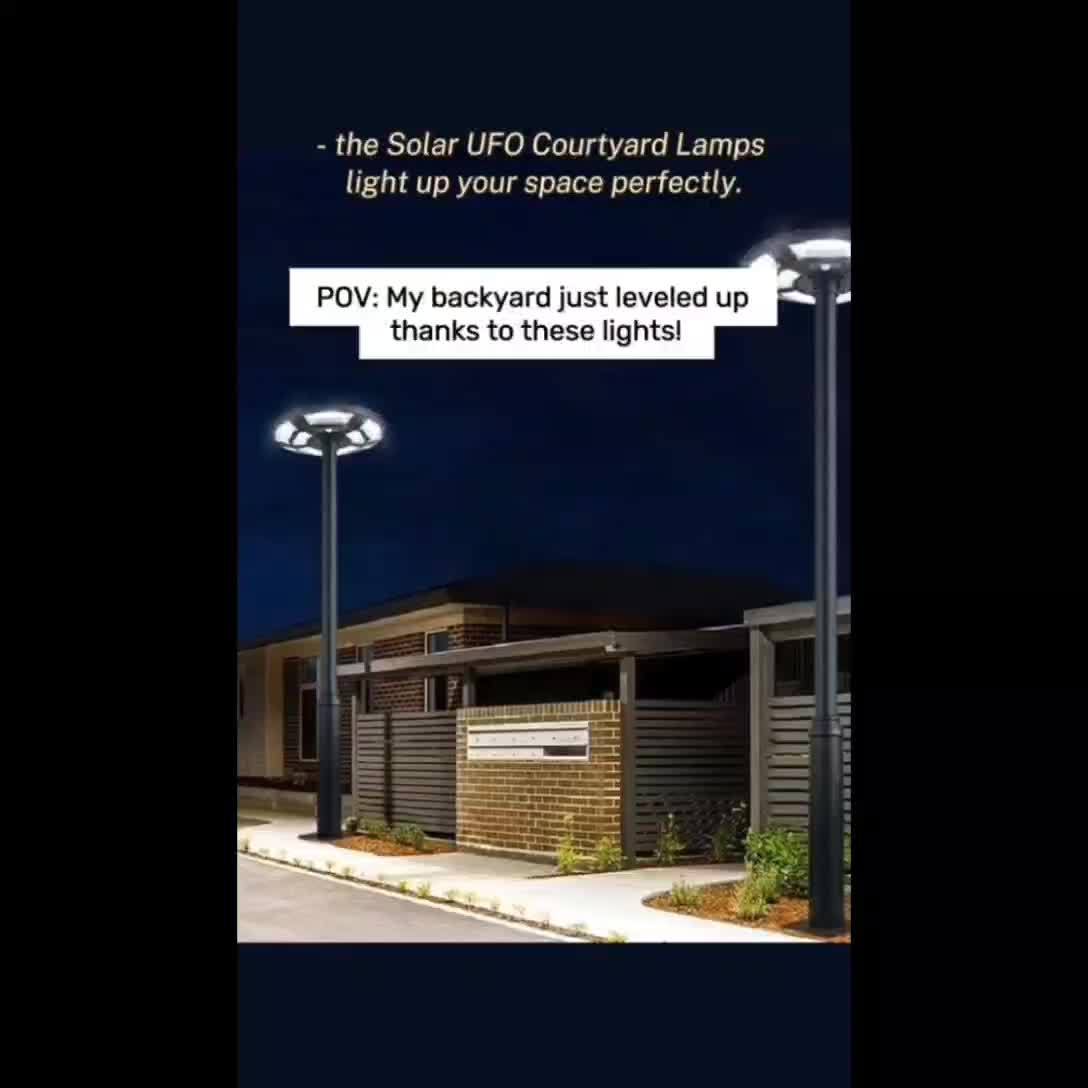 1 Piece UFO Solar Garden Light, Solar Light, Outdoor Solar Light, LED Light, Solar Light IP65 Outdoor Waterproof, with Remote Control, Dusk to Dawn, Suitable for Outdoor, Roadside, Courtyard, Park, Garden, etc., (Pole Not Included)