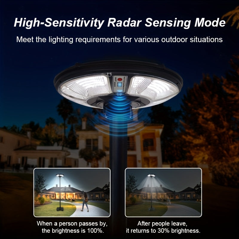 1PCS 370LED Solar Courtyard Light Set, Portable Camping Light with Water Tank, Light Pole, Courtyard Light Head, 78-Inch Tall Pole, Remote Control Path Light, Long-Lasting Dusk-to-Dawn Outdoor Light, Motion Sensor Integrated Street Light