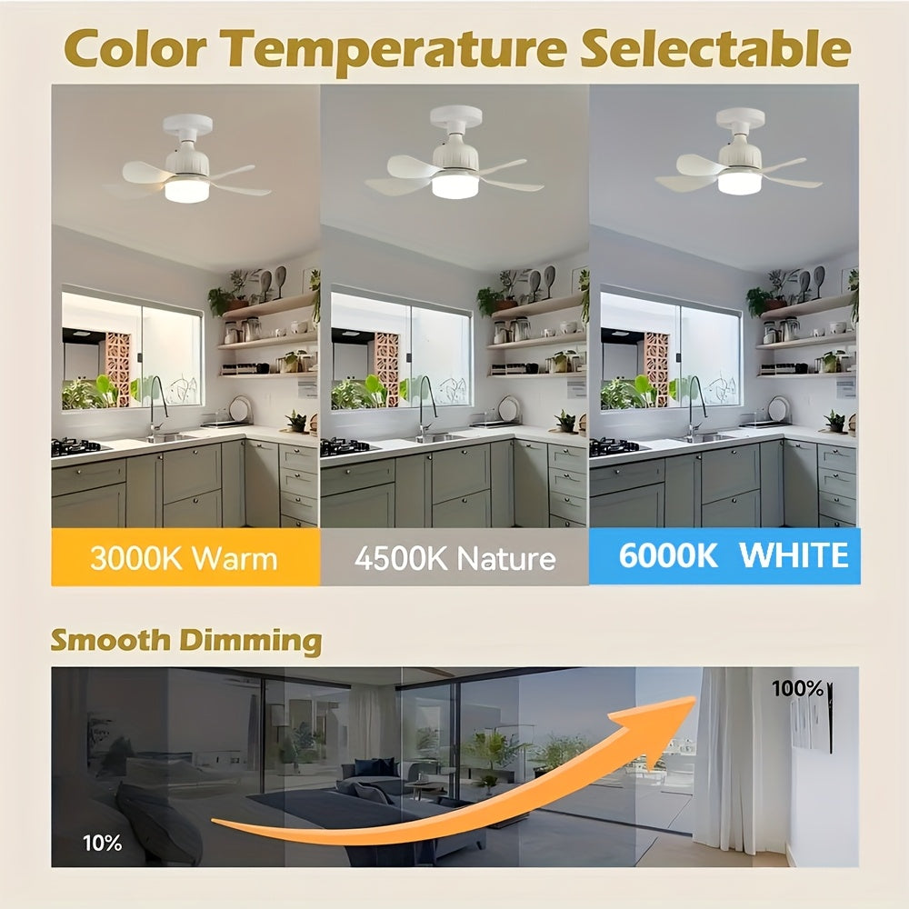 Ceiling Fan with Adjustable Blades, 3 Speed Levels, Overload & Short Circuit Protection, Energy-Saving Cooling Design for Living Room and Bedroom