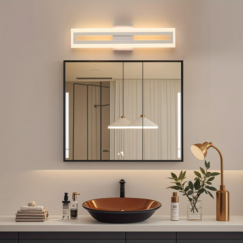 16-Inch 3000K LED Bathroom Light Fixture, Including Vanity and Mirror Wall Light