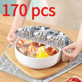 170Pcs Reusable Aluminum Foil Insulation Covers, Heat Resistant Insulated Bowl Lids, Reusable Food Fruit Warm Keeping Cup Covers, Durable Fresh Keeping Anti-Scald Reflective Lids