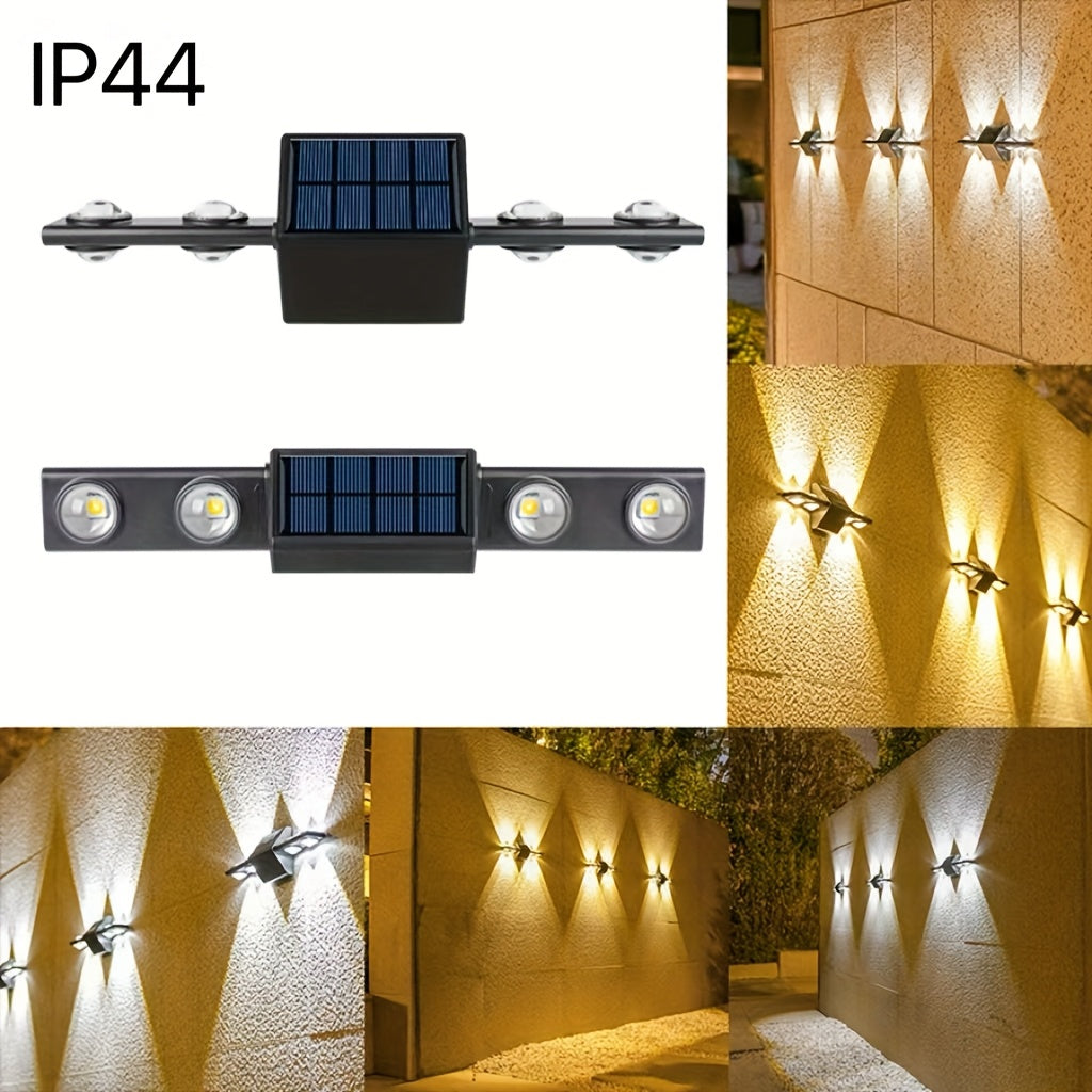 Solar Assemble Convex Mirror Wall Light Exterior Wall Light LED Outdoor Lighting Solar Garden Light Wall Light Decorative Landscape Light for Courtyard, Garden, Fence, Deck, Wall, Holiday Decoration