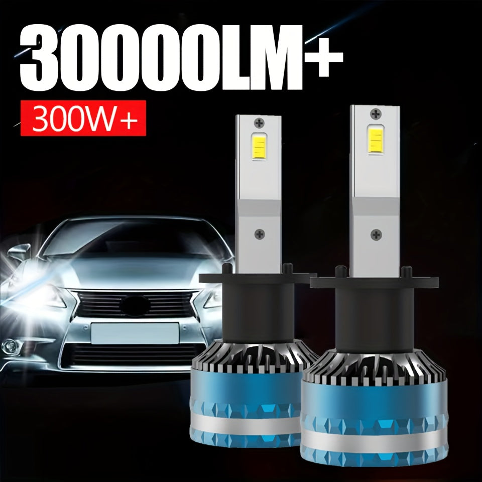 [2-Pack] Super Bright LED Car Lights H7/H1/H4/H8/H9/H11/9005/9006/9012 Universal, Fan Cooling, Aluminum Body, 6000K Pure White Light, Easy-to-Install Car Bulbs