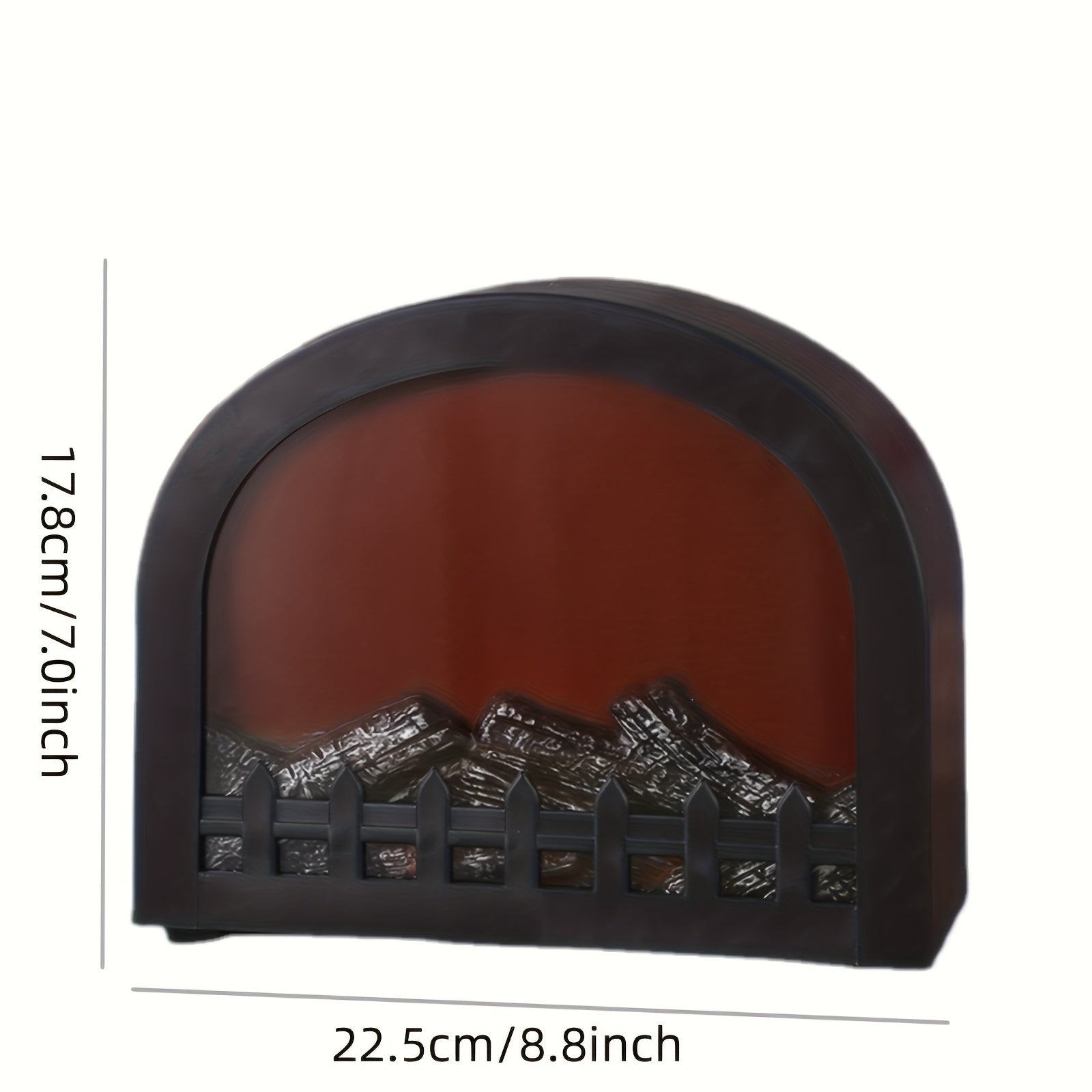 1入壁爐燈籠爐灶燈，仿真火焰燈光，USB/3節AA電池供電半圓形無加熱功能，適用於居家裝飾室內聖誕節萬聖節裝飾品（不含電池）