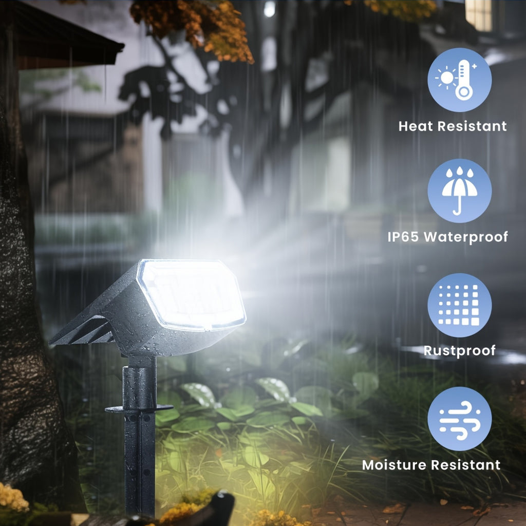 12/2-Piece Solar Outdoor Light Garden IP65 Waterproof 3 Lighting Modes Solar Spotlight Christmas Decoration Outdoor Accent Light Landscape Solar Light Outdoor Courtyard Landscape Lighting Suitable for Garden, Courtyard, Camping