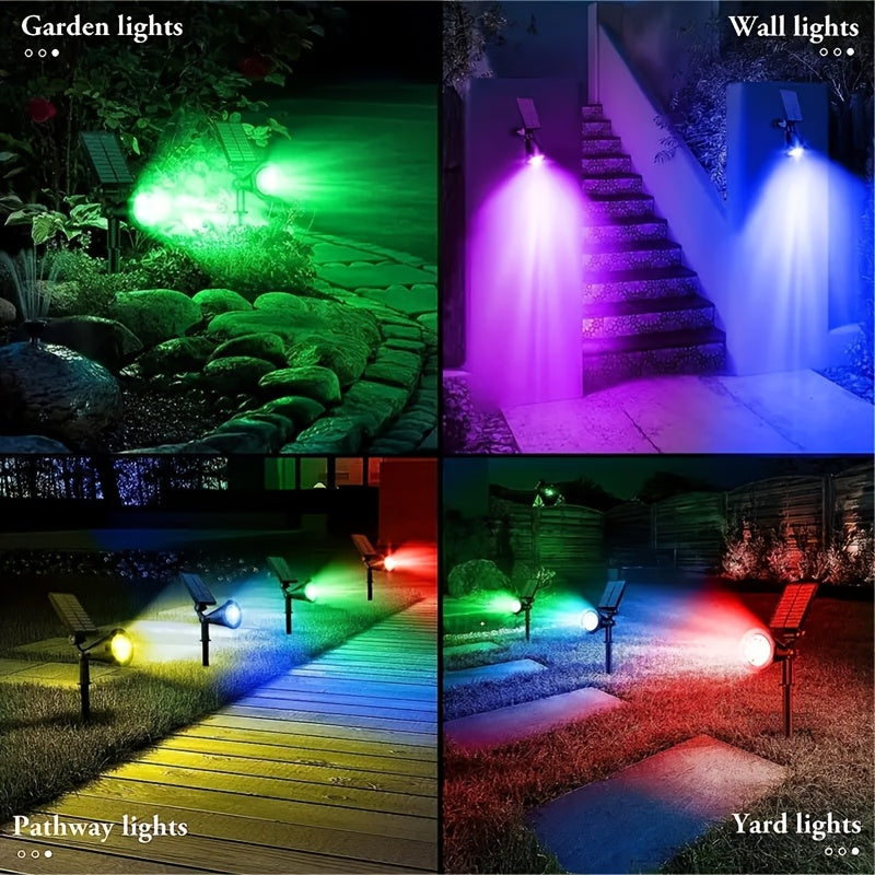 1 set 18-LED solar outdoor tree light, 18-LED home garden landscape spotlight, courtyard tree lighting, IP44 hallway ambiance path light, suitable for landscape lighting in gardens, yards, avenues, trails, sidewalks and other scenes
