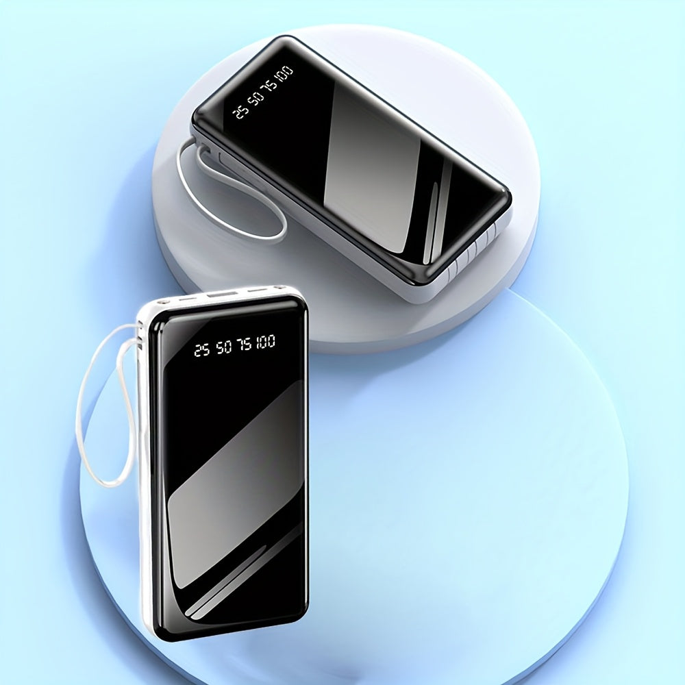 40000mAh/ 50000mAh 電力銀行便攜式充電器 2.1A 快速充電外部電池包電力銀行帶有電纜 LED 燈兼容智能手機，適用於 for iphone、 for iPad、 for Samsung 和市場上大多數智能裝置
