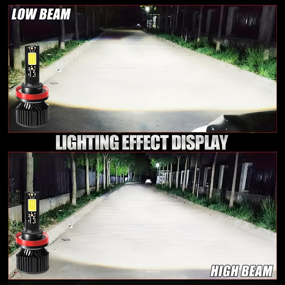 2PCS Car LED Headlights, High/Low Beam Integrated, 500m Illumination Range, H1, H4, H7, H11, CSP Chip, CANbus Compatible, Error-Free, HB3/9005, HB4/9006, HIR2/9012-G05, 12V/24V, 400% Brightness Increase, No External Battery Needed