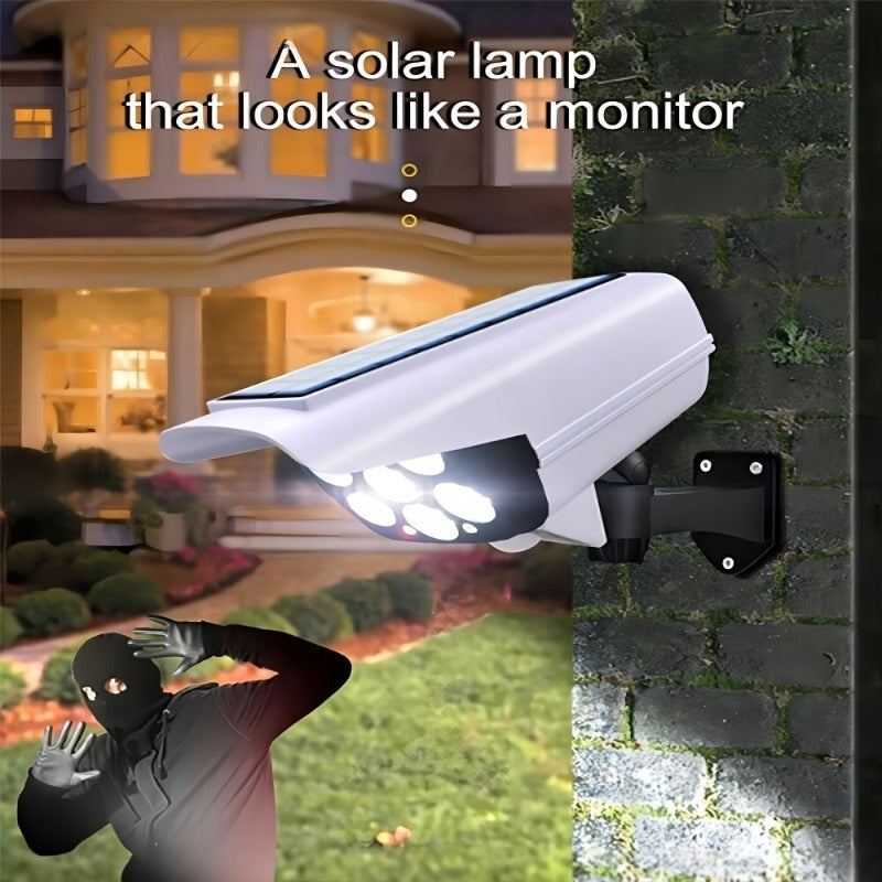 1pc, Outdoor Solar Light, Solar Wall Light, Spotlight, 3 Modes with Remote Control, Simulation Monitoring Light, Outdoor Lighting, Night Light, Simulation Camera, Can Be Used for Walls, Doorways, Porches, Streets, Gardens