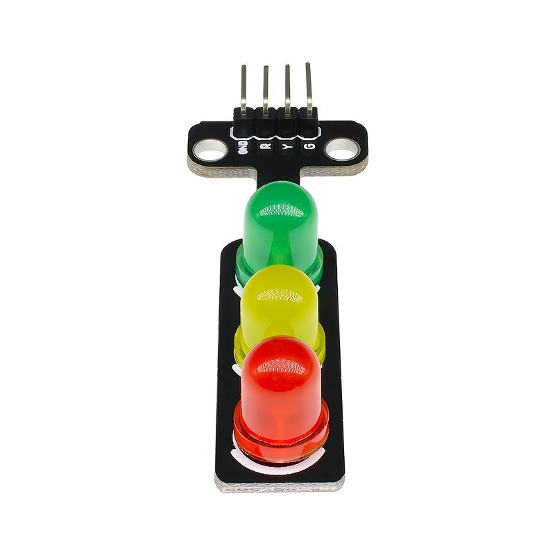 Traffic Signal LED Display Module, Onboard 5mm Red Yellow Green LED Beads, Ideal for Building Traffic Light System Model with Arduino