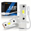H3 LED Bulbs, 1:1 Mini Size 16000LM 60W 6500K H3 LED Fog Light Bulbs, Daytime Running Light, High/Low Beam, Plug-and-Play, No Adapter Needed, Non-Polarity, 2-Pack