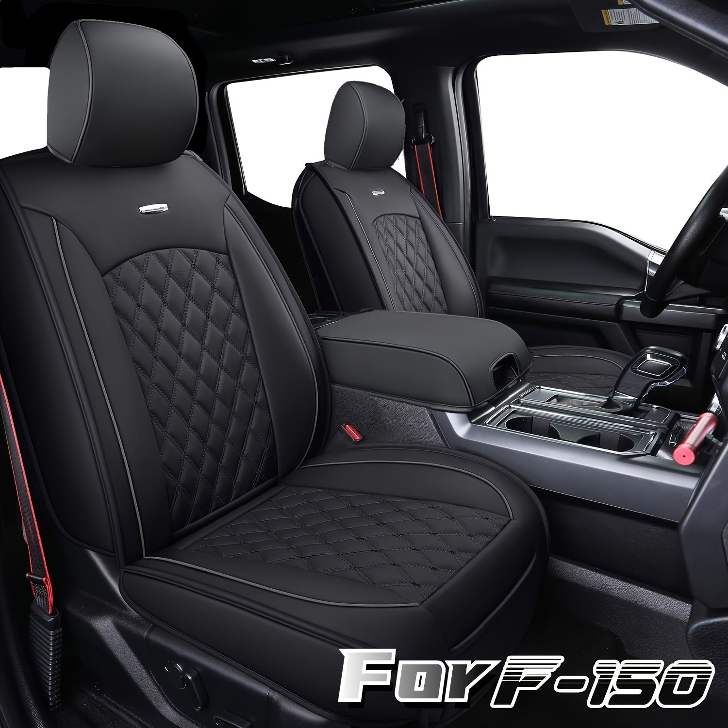 Leatherette Seat Covers for Ford F150, Fits 2015-2025 F150 Super Truck and 2017-2025 F250 F350 F450 Super Truck Cab Pickup