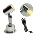 Warm white portable USB LED flood light - surface mount pendant fan-shaped light with push-button control, rotatable aluminum lampshade, suitable for cabinet, display case, jewelry lighting