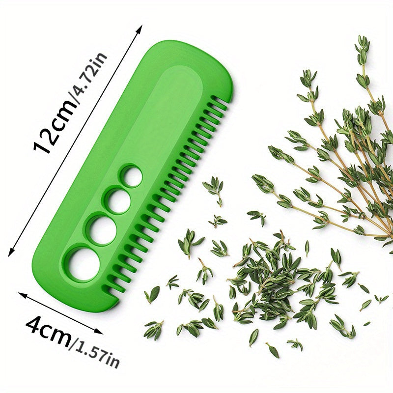 1 Piece Easy-Grip Herb Stripper Tool – Durable ABS Kitchen Gadget with 4-Hole Design for Quickly Stripping Kale, Parsley & Coriander Leaves – Ergonomic & Food-Safe for Efficient Meal Prep