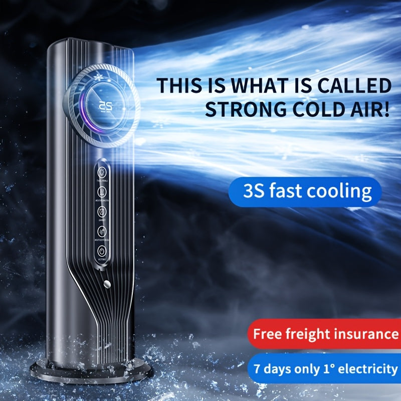 Feel Rapid Cooling in 3 Seconds! 6-Speed USB Portable Air Conditioner Humidifier Fan, Quiet Efficient Operation with 6-Hour Timer, Perfect for Home and Office Use