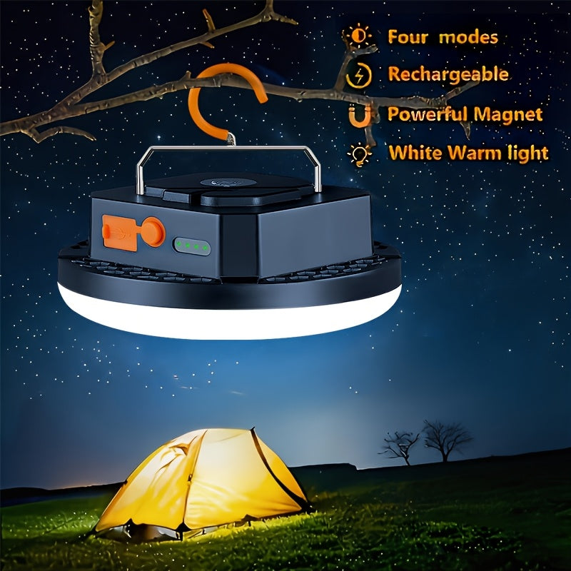 Rechargeable 4800mAh/7200mAh outdoor camping bulb, warm white light, four modes, indoor/outdoor dual use, outdoor lighting | modern outdoor light | durable plastic housing, LED outdoor light