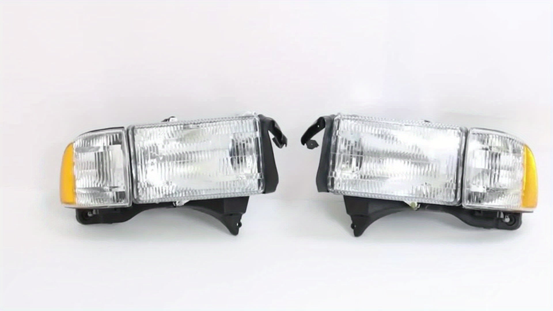 Headlight Assembly for Dodge RAM 1500/2500/3500 (1994-2002) - Direct Replacement Headlight with Clear Lens (Bulbs Not Included), Compatible with Part Numbers 55076749AD/AO, 55076748AD/AO, for Pickup Trucks