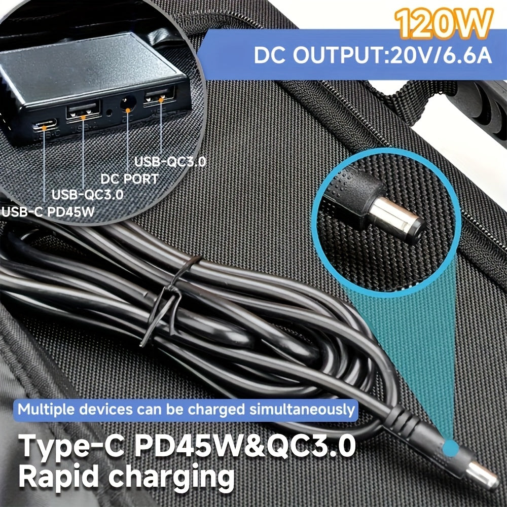LVYUAN行動式單晶120W/200W 36V太陽能板，超輕摺疊型MC4聯結器電源站用太陽能充電器套件，適用於戶外露營RV離網系統