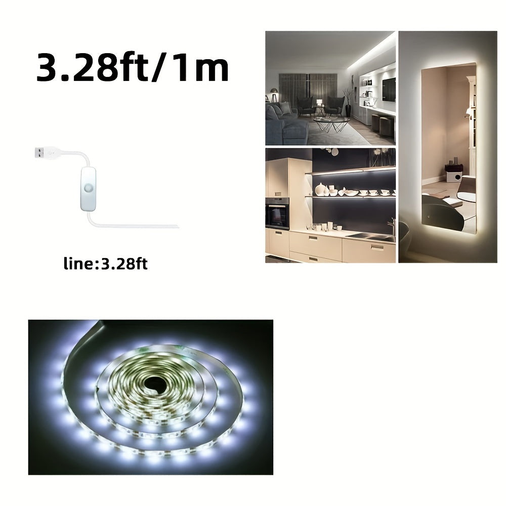LED灯条，5V USB供电 501按钮开关，3000K/6000K柔性照明，按钮控制，装饰LED灯 | 时尚LED灯条 | USB供电灯 | 卧室装饰灯