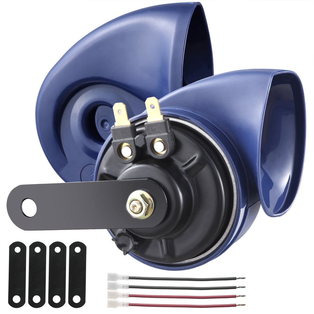 2 Car Alarms, 120dB Loudness, External Accessory Horn for Off-Road 12V Vehicles, High Tone Horn with ABS Engineering Plastic Shell, with Screw Bracket and Wire Clip, 4S Repair Part Installation