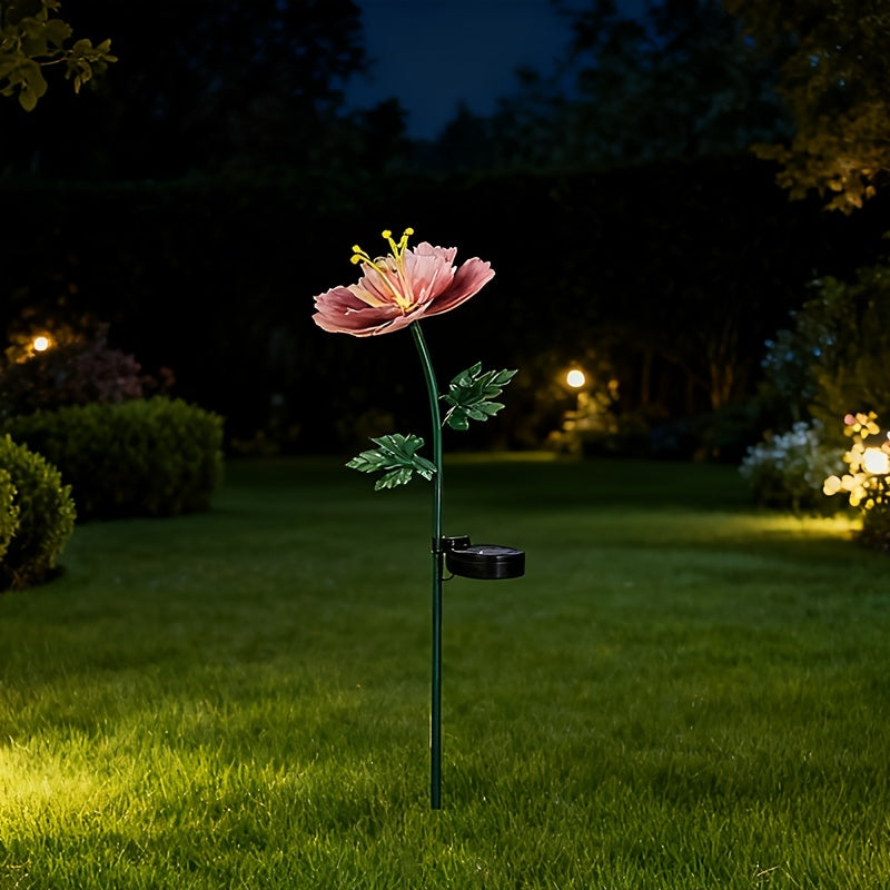 1pc Solar Light, Beautiful Iron Art Flower Light, Outdoor Landscape Decorative Light, Suitable for Garden, Courtyard, Lawn, Balcony, Birthday Party, Valentine's Day, Gift for Friends