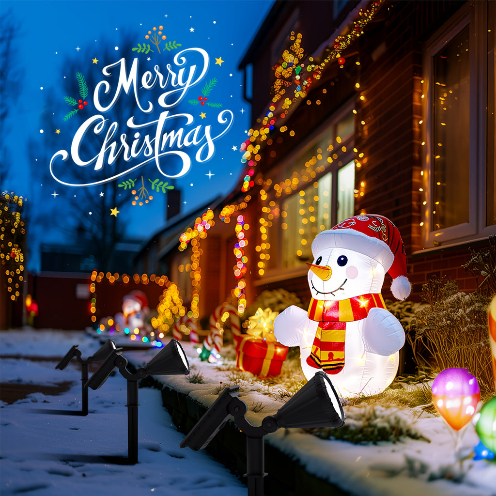 4-pack solar spotlight outdoor IP65 waterproof, flag accent lighting, solar Halloween decorative light, outdoor tree, house, yard, garden, landscape spotlight for Christmas decoration (cool/warm light)